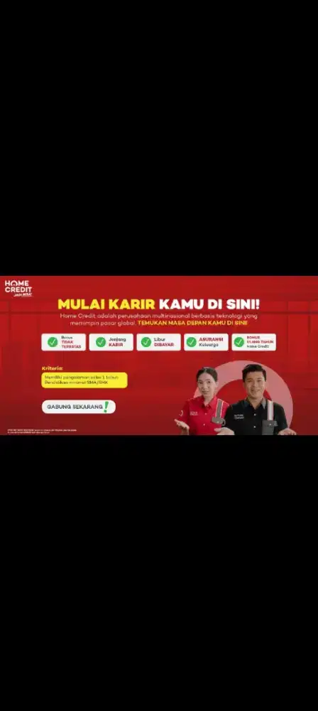 LOWONGAN KERJA HOME CREDIT