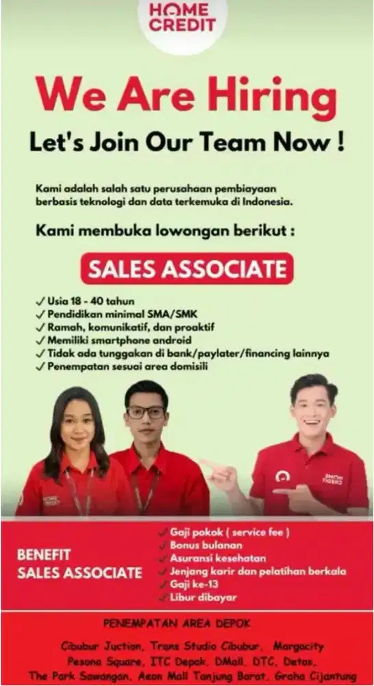 Lowongan Sales Associate Home Credit