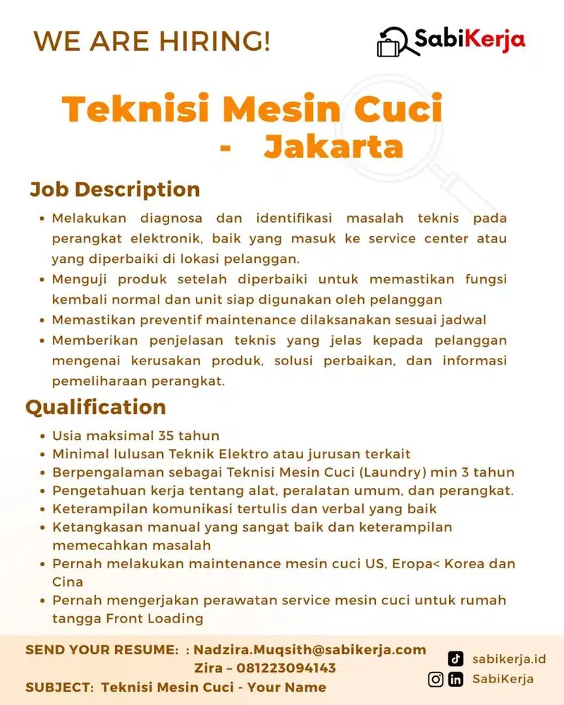 Teknisi Mesin Cuci