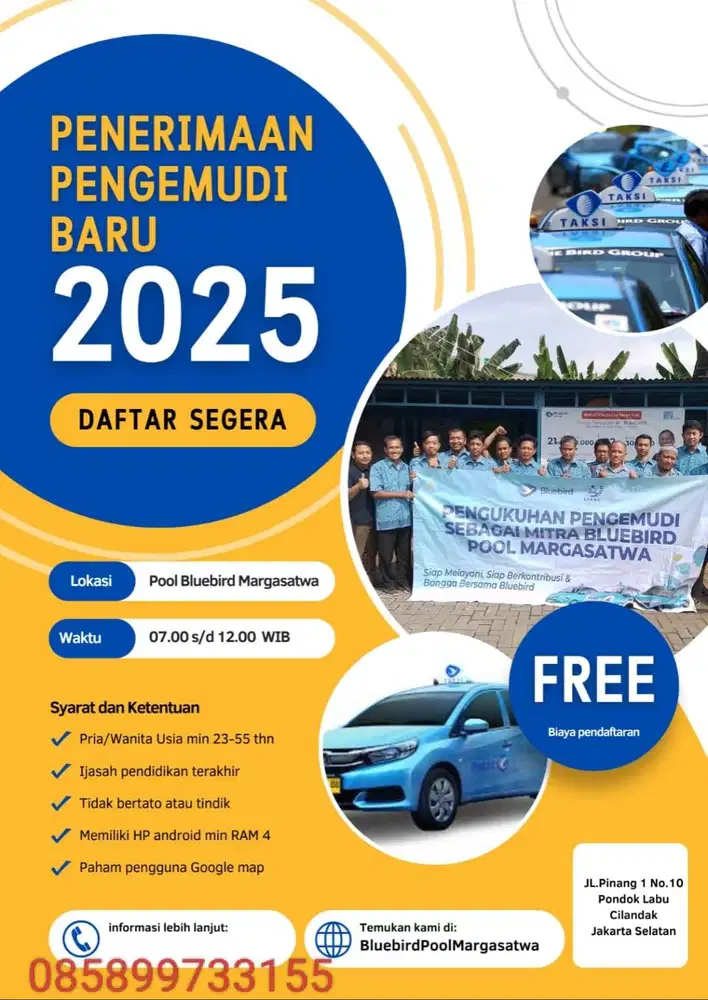Lowongan driver taksi bluebird