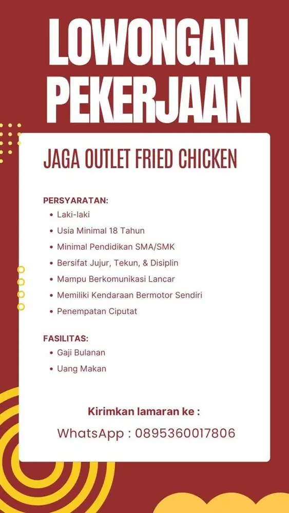 DICARI PENJAGA OUTLET FRIED CHICKEN