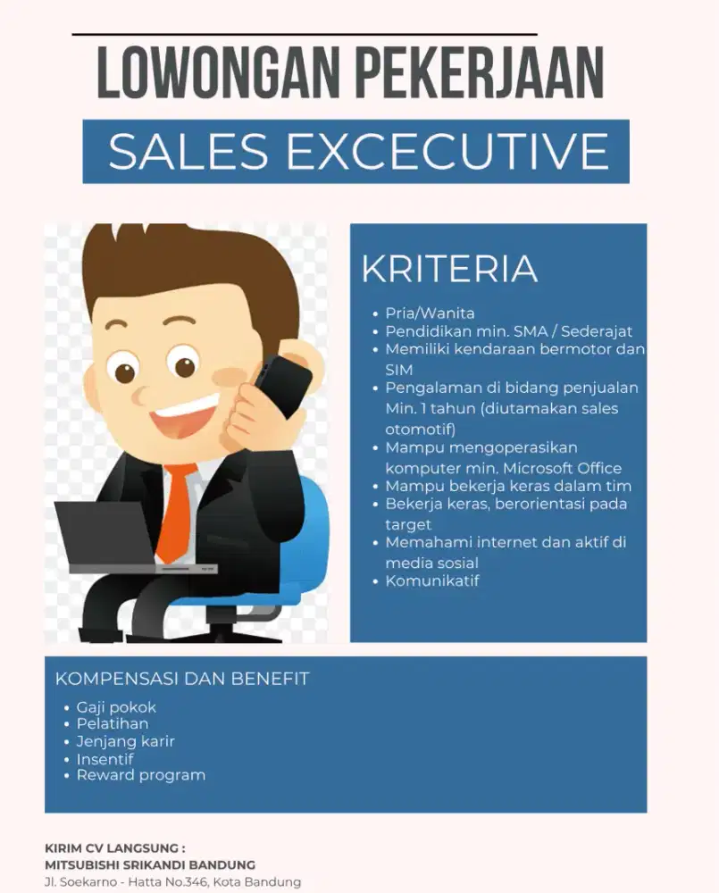 Lowongan pekerjaan sales excecutive