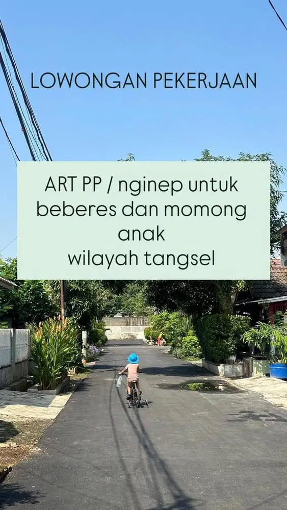 lowongan pekerjaan ART PP / nginep