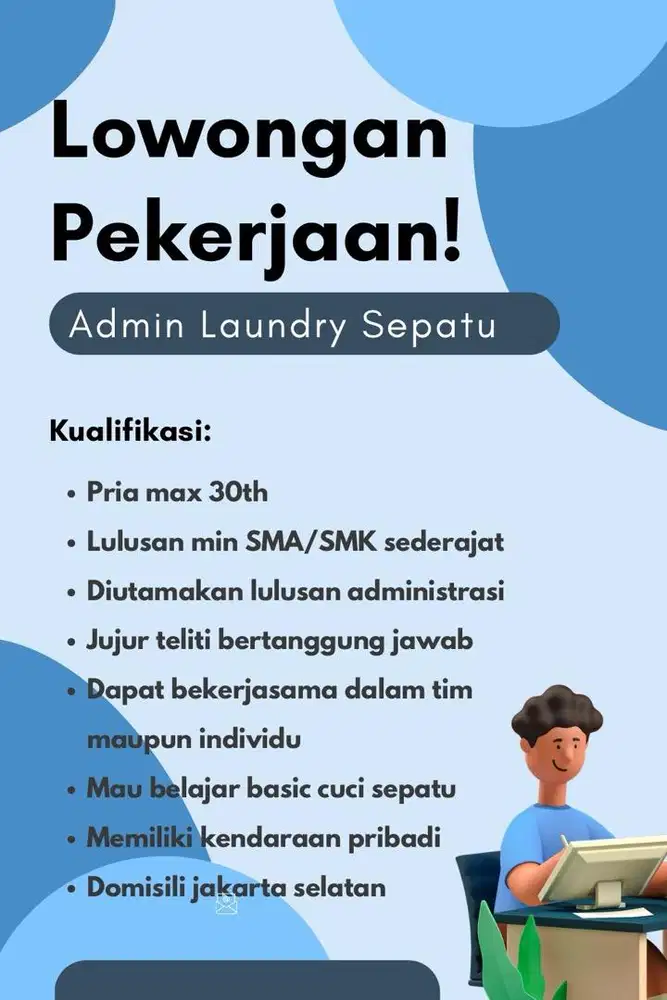 DICARI ADMIN LAUNDRY SEPATU
