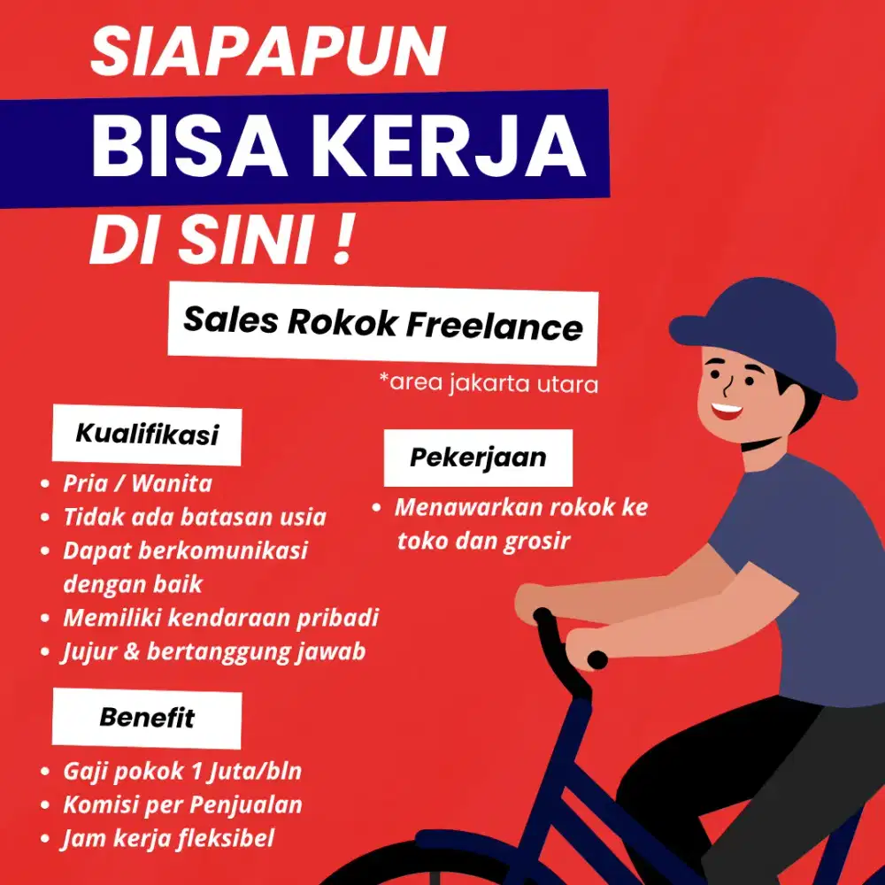 Dibutuhkan Sales Rokok Pria/Wanita