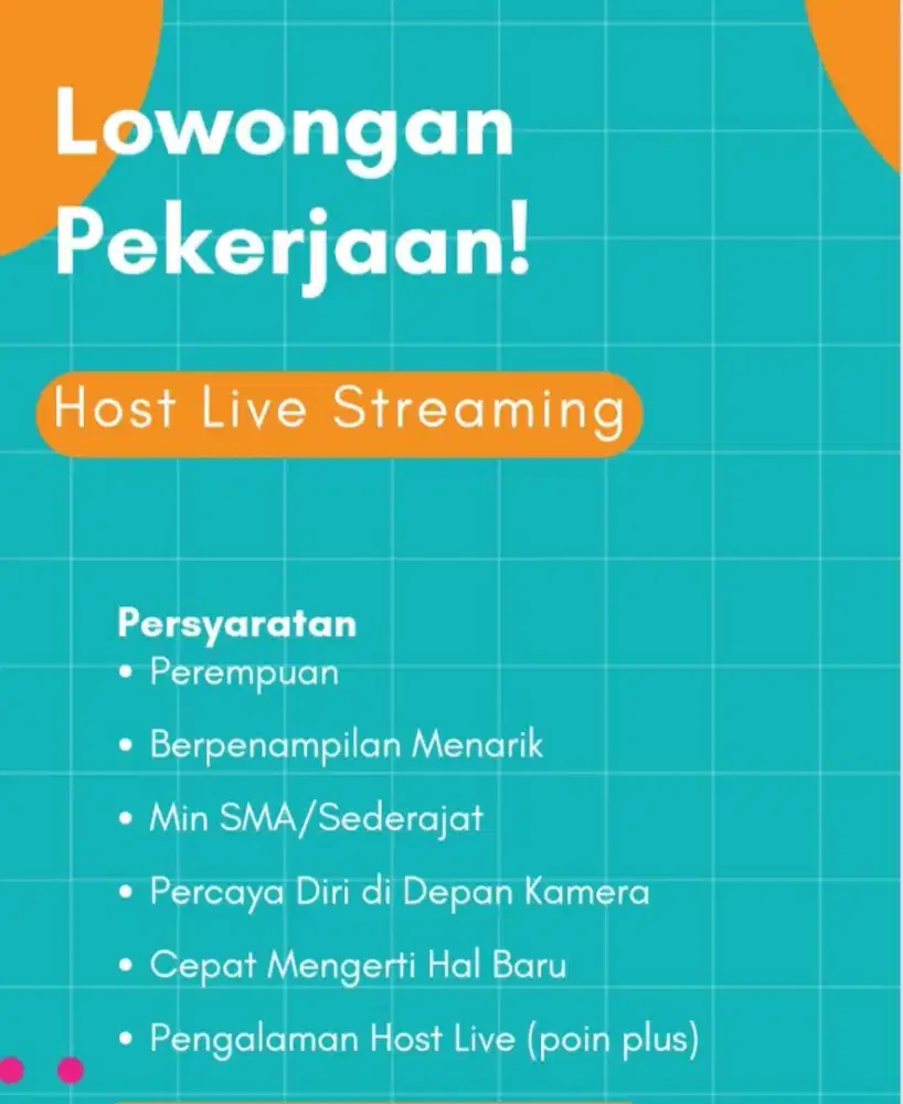 Dicari Host Live Streaming