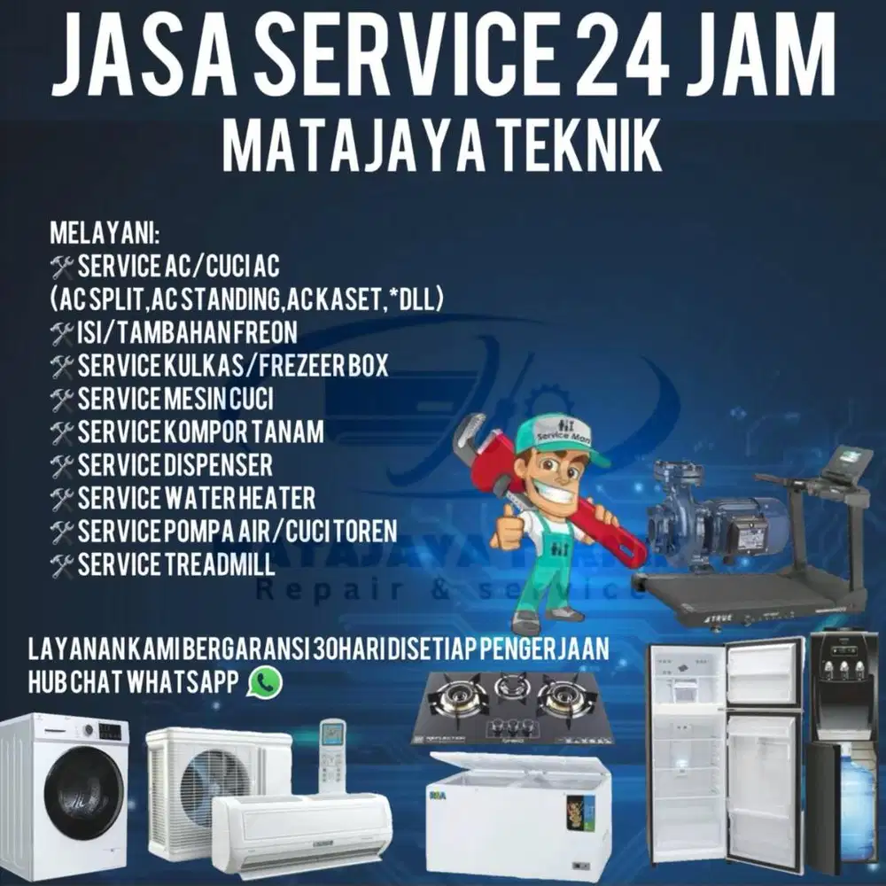 service ac bongkar pasang ac treadmil kompor tanam mesin cuci kulkas