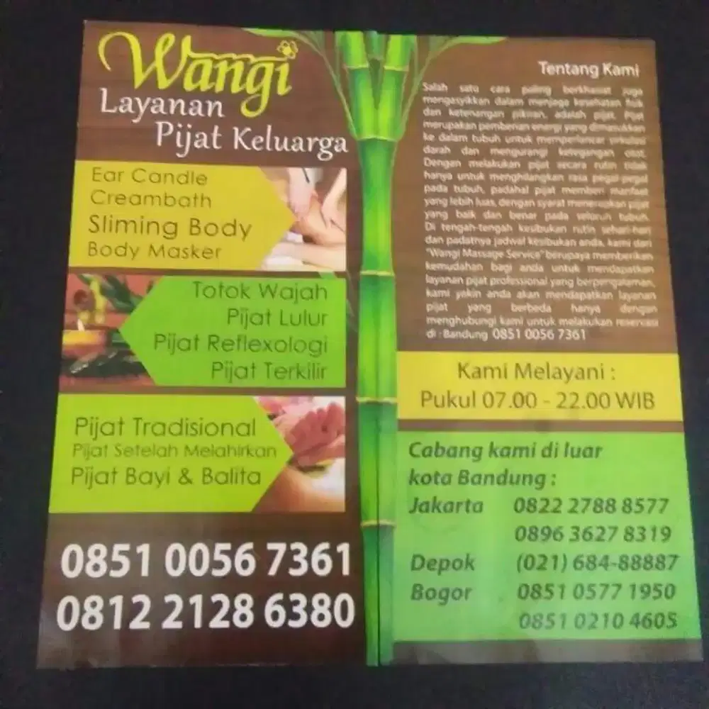 Terapis pijat melayani panggilan
