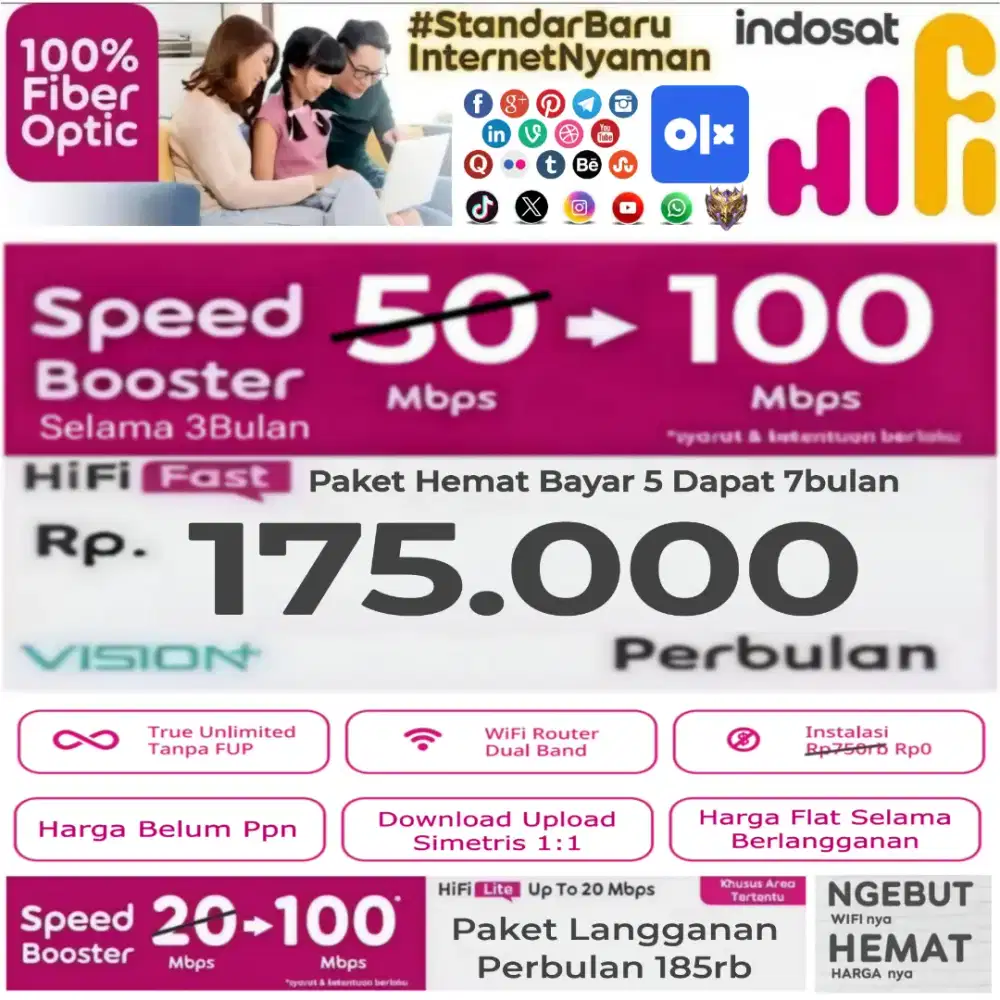 Pasang wifi murah Indosat HIFI harga flat