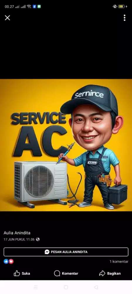 Service AC bergaransi cuci 60rb