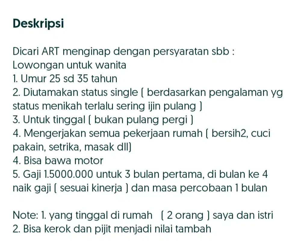 Dicari art menginap