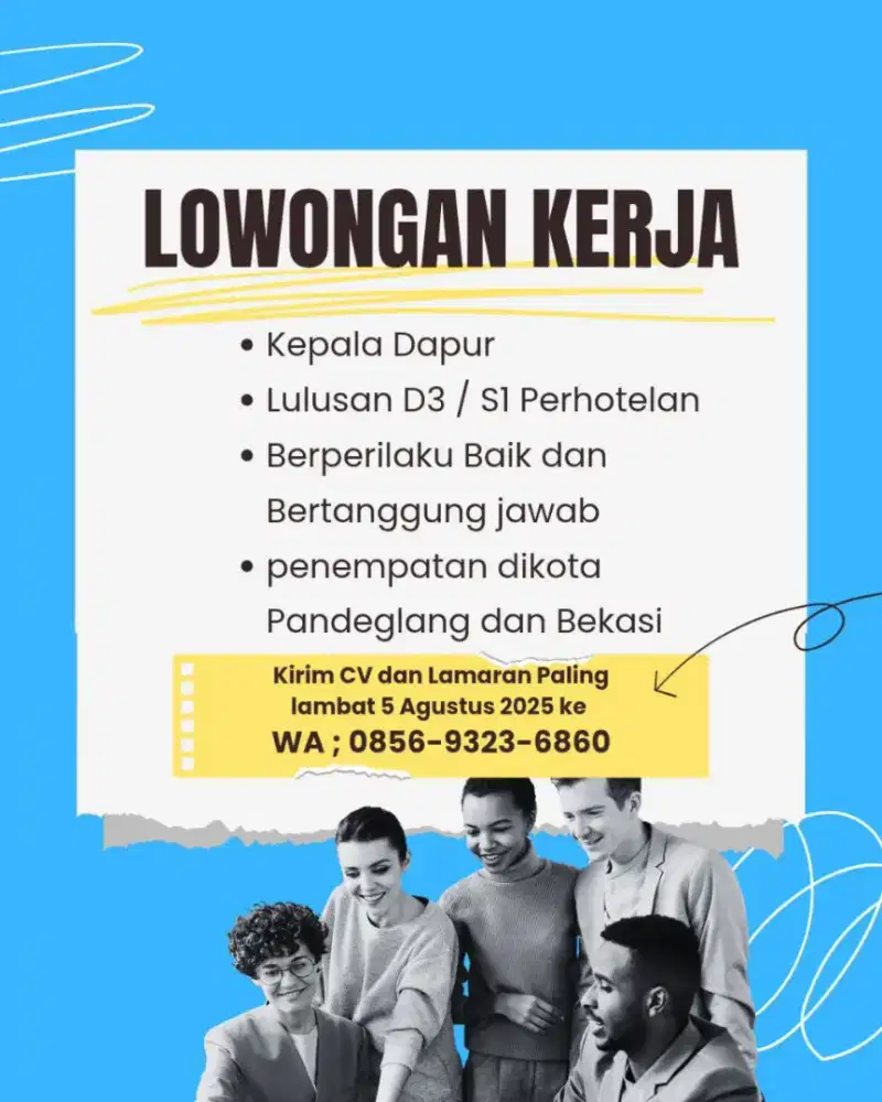 Dibutuhkan Segera Kepala Dapur