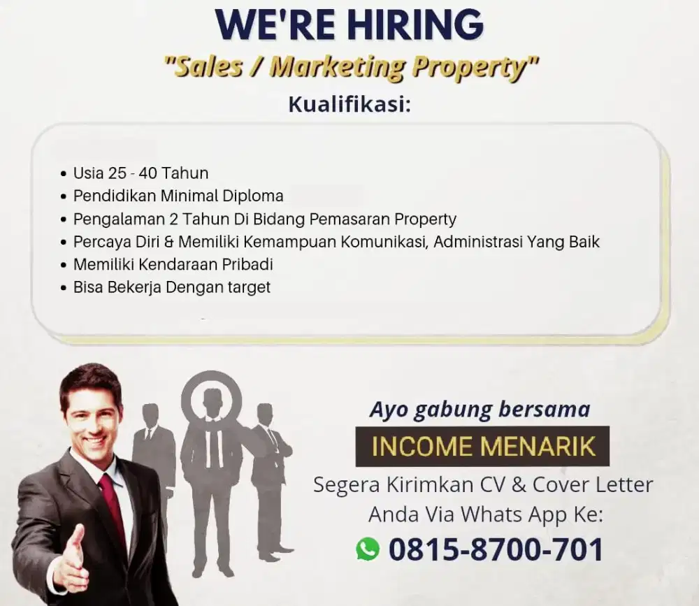 Lowongan Marketing Sales Inhouse Property