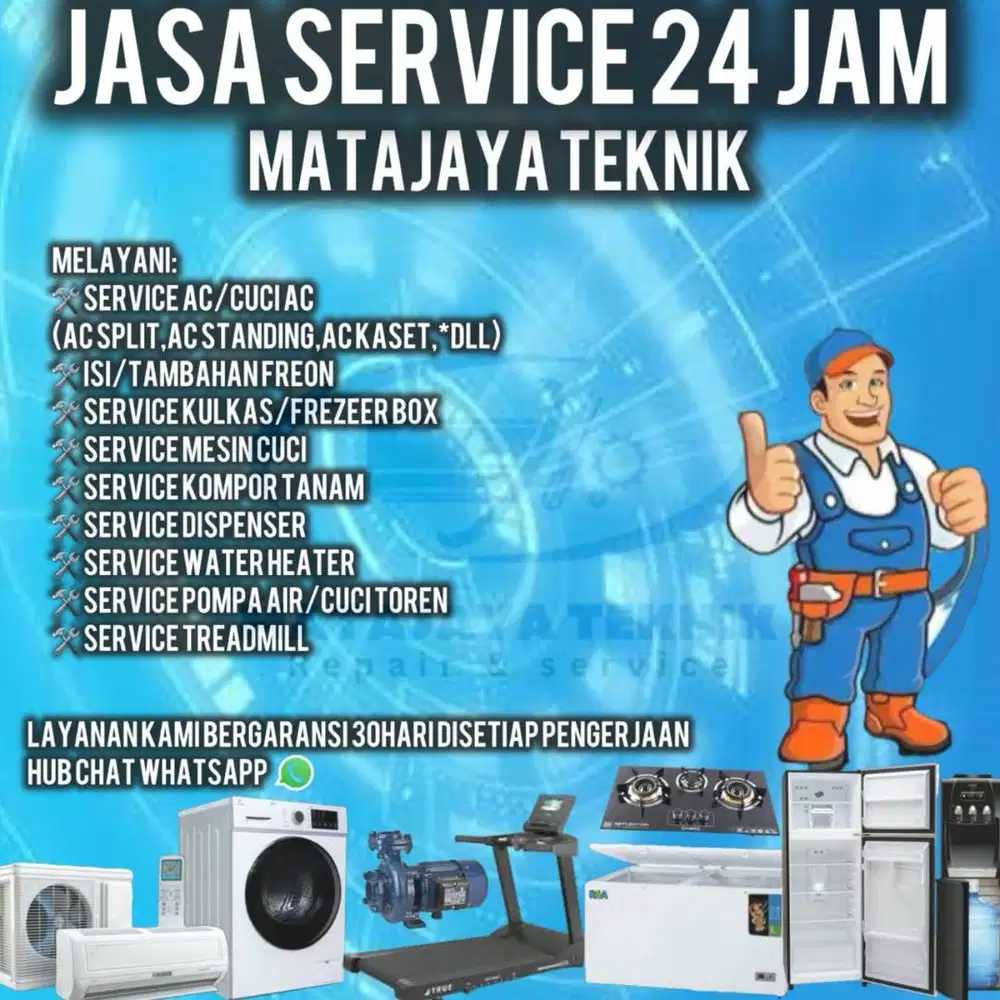 service ac bongkar pasang ac kompor tanam kulkas mesin cuci dispenser