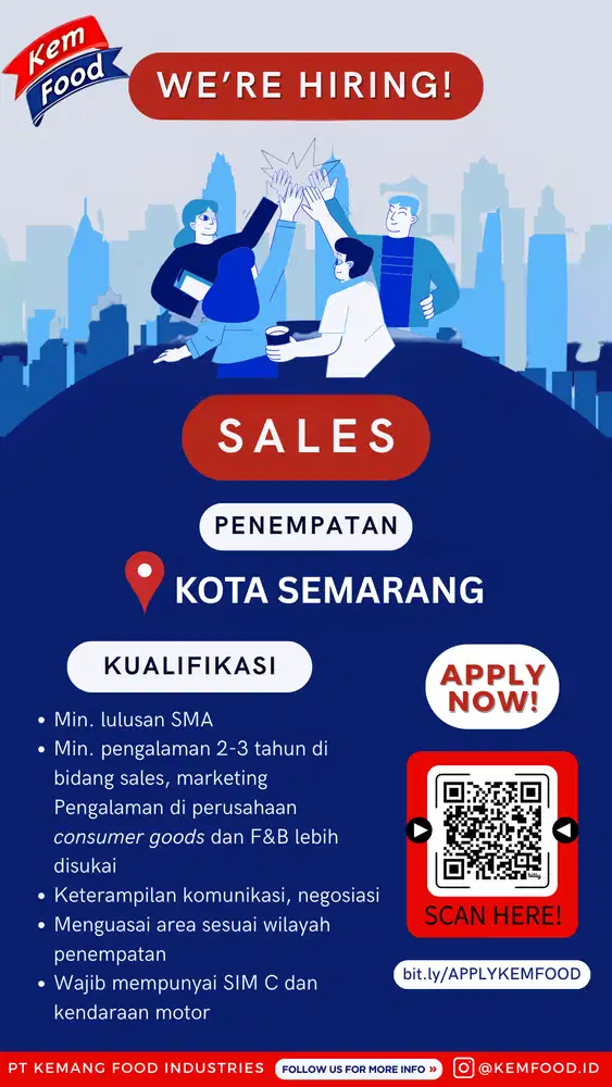 Sales Representative Jakarta/Semarang/Pekanbaru