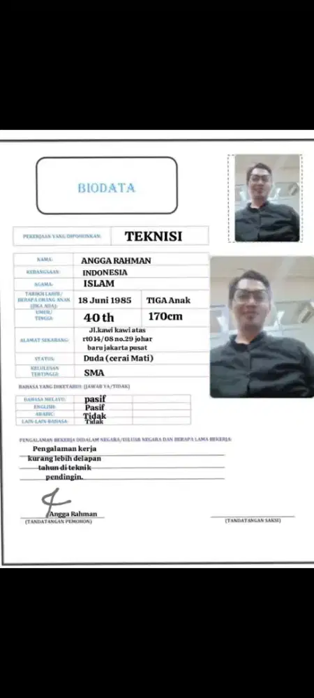 Teknisi Mencari Pekerjaan