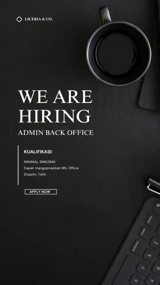 DIBUTUHKAN ADMIN STAFF BACK OFFICE