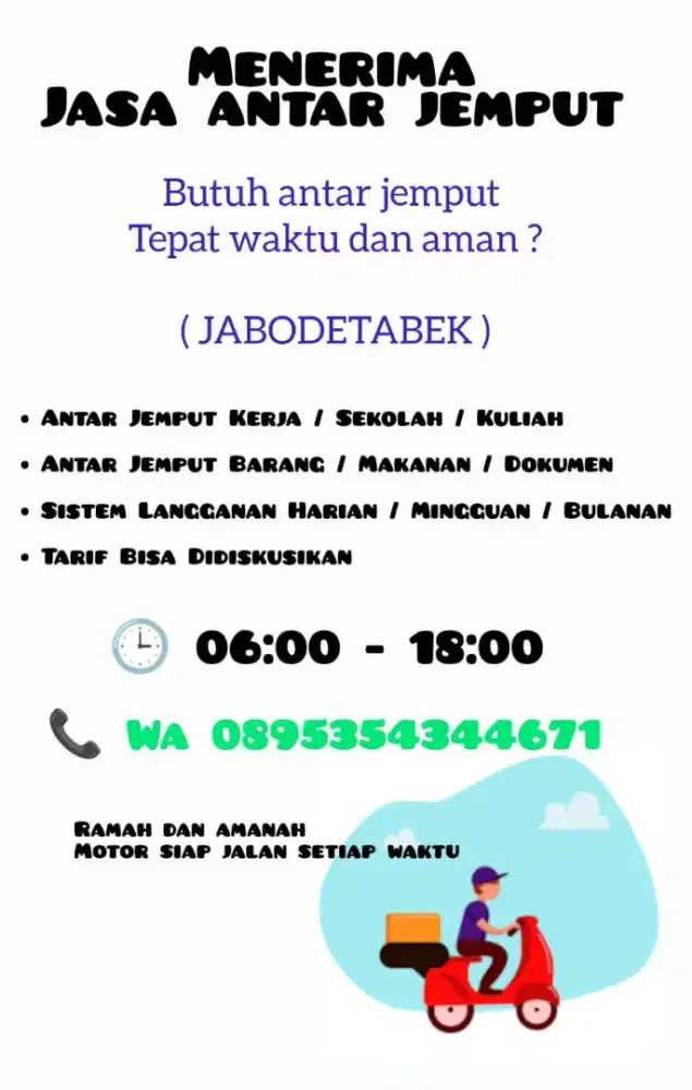 Jasa antar jemput/pengiriman barang Jabodetabek