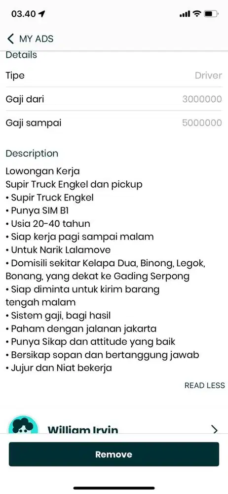 SUPIR CDE ATAU CDD ENGKEL ATAU DOUBLE