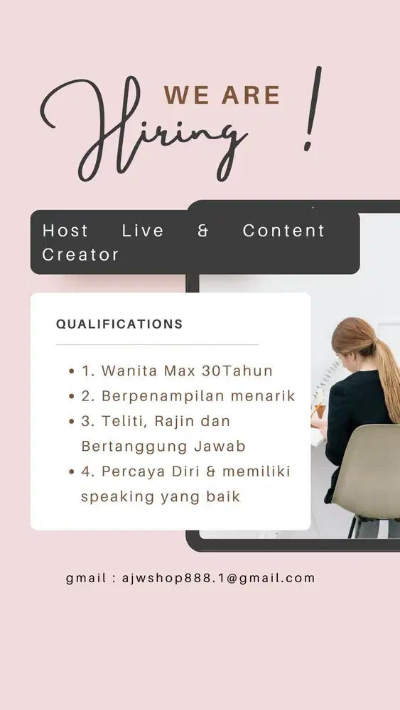 Lowongan Pekerjaan Host Live & Content Creator