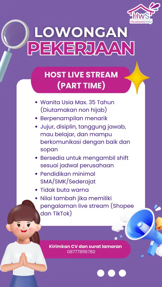 Host Live Streaming (Part Time)