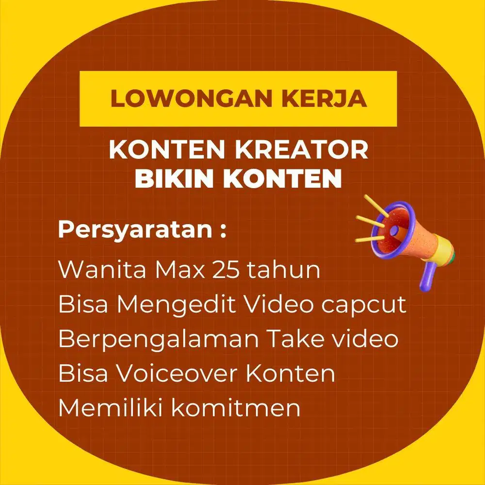Lowongan Kerja Konten Kreator - Take Video Edit Video Sesuai kriteria