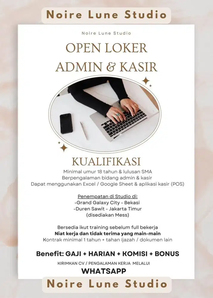 Lowongan Kerja Admin & Kasir Loker Jakarta Bekasi