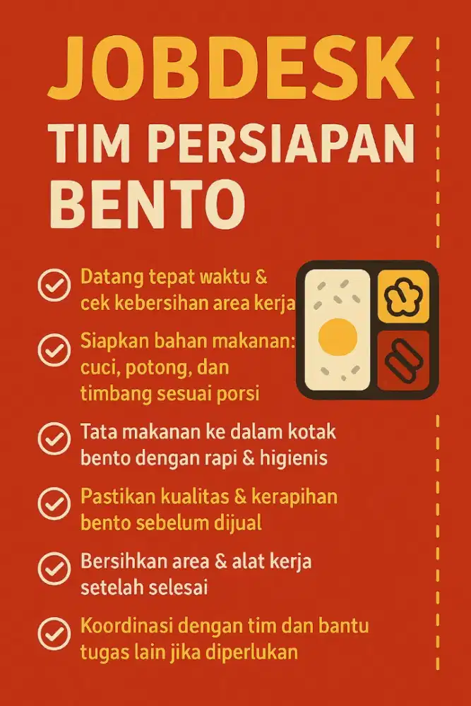 DIBUTUHKAN TIM PERSIAPAN BAGIAN DAPUR