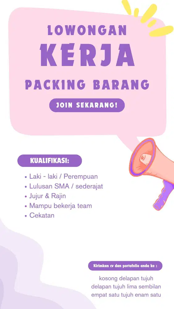 LOWONGAN KERJA : STAFF PACKING BARANG