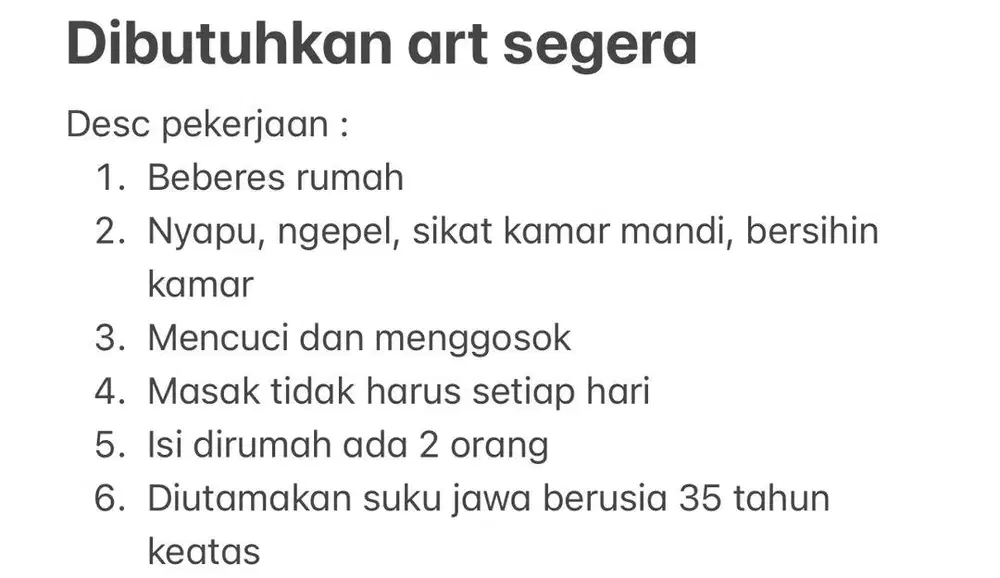DIBUTUHKAN ART SEGERA