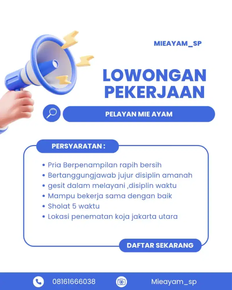 Lowongan kerja mie ayam