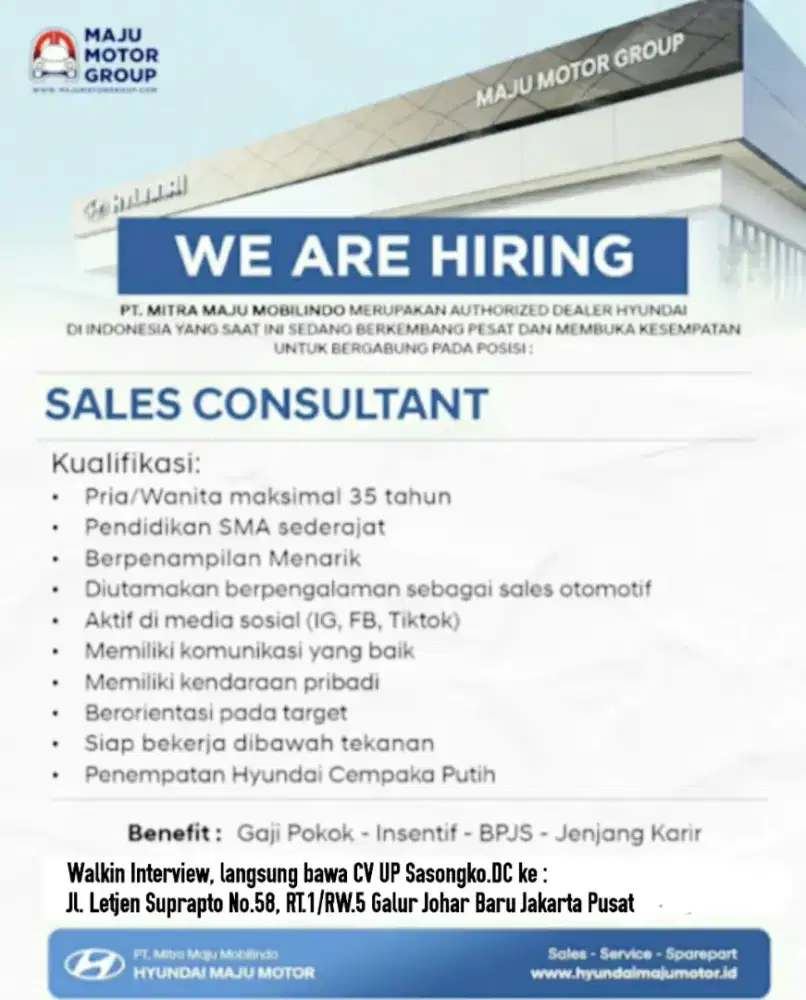 LOKER SALES HYUNDAI
