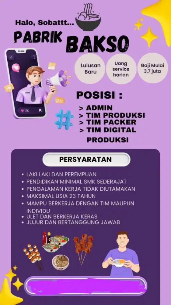 loker pabrik bakso
