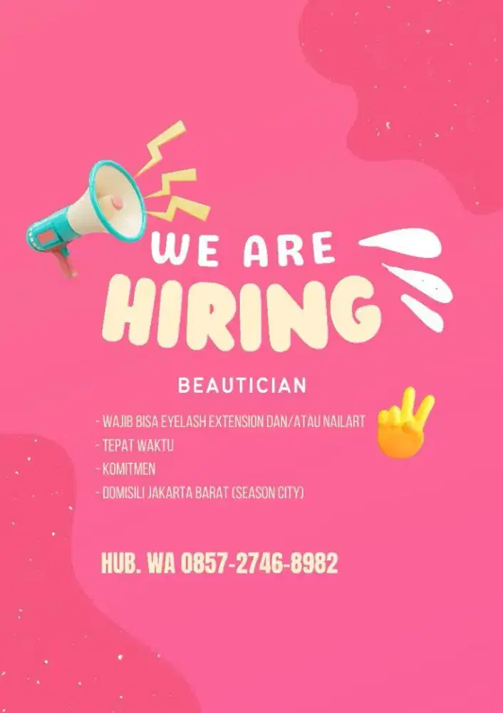 Dicari terapis eyelash dan nailart