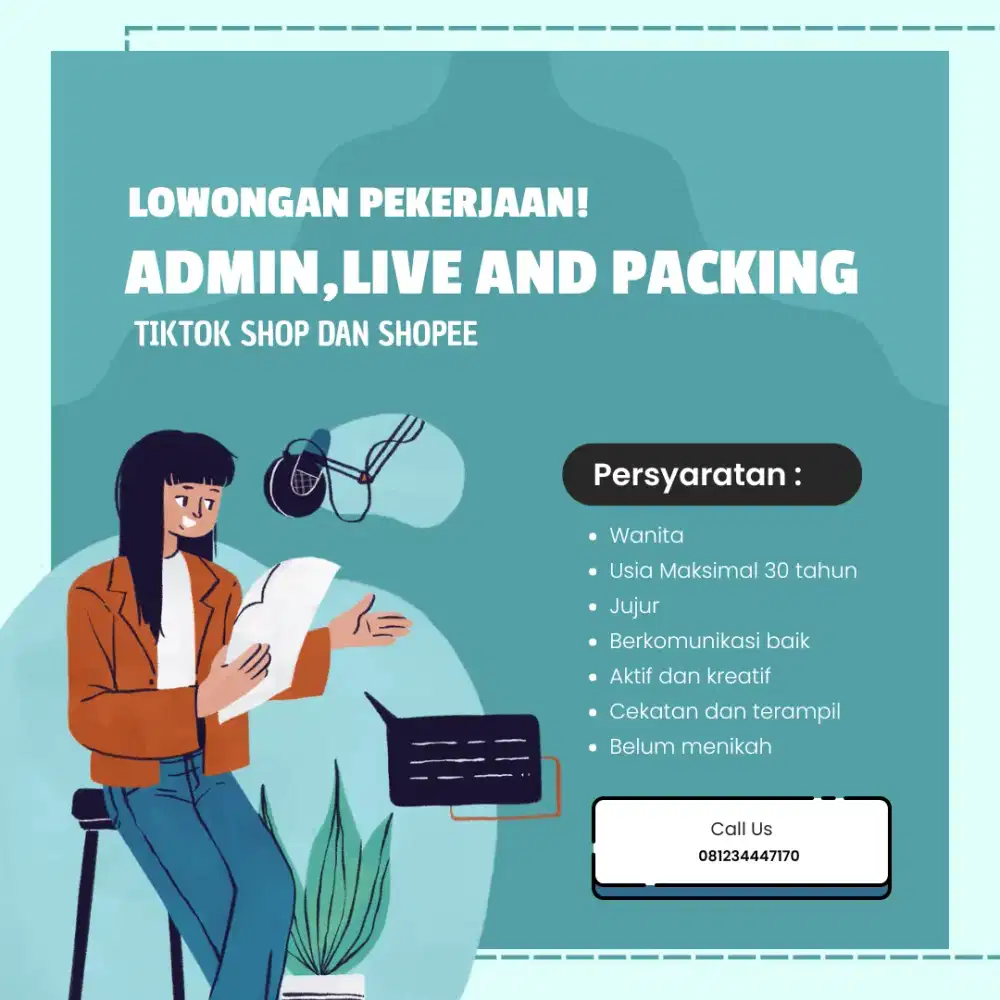 Dicari host live dan team packing