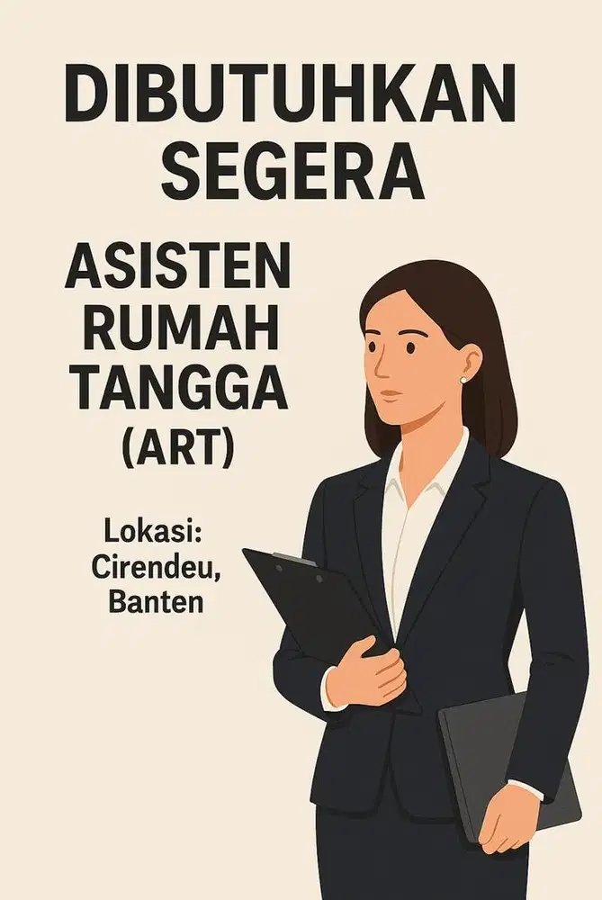Dicari SEGERA Asisten Rumah Tangga (ART) Menginap