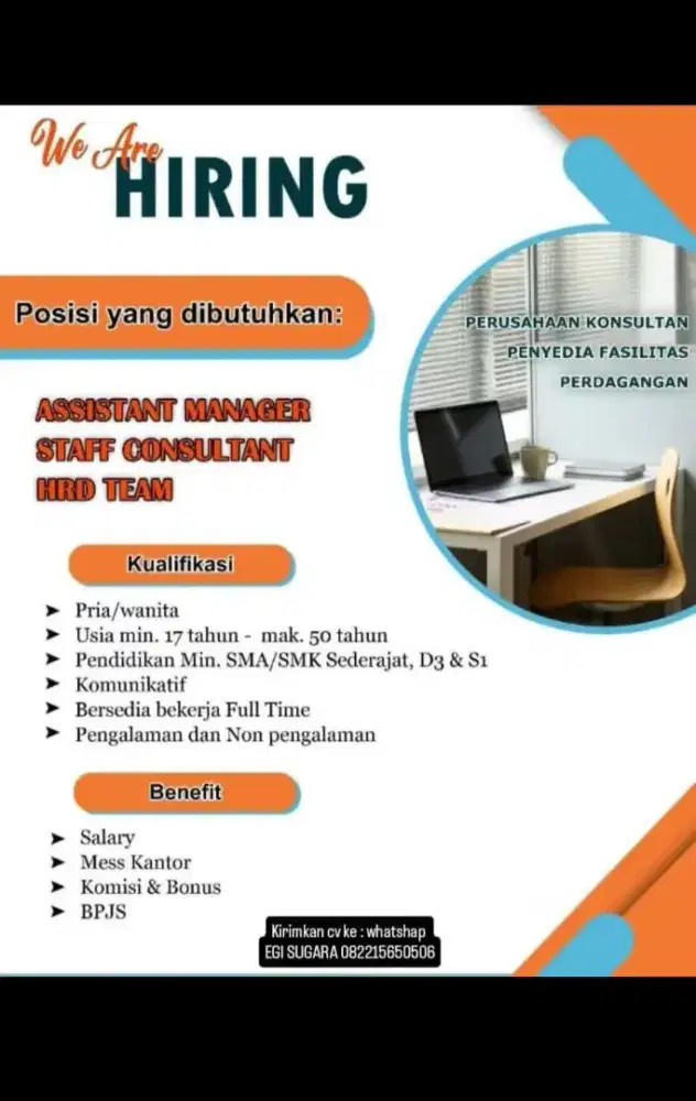 WE ARE HIRING TANPA ADM !!!