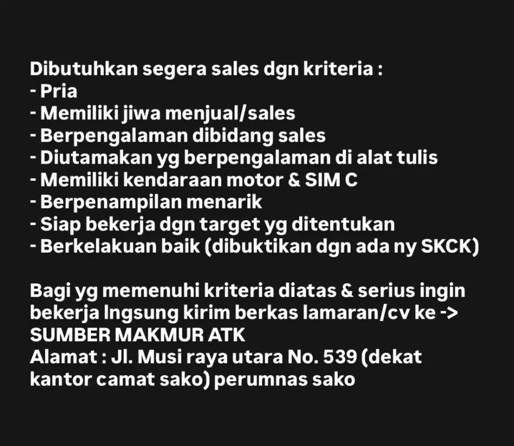 Sales alat tulis