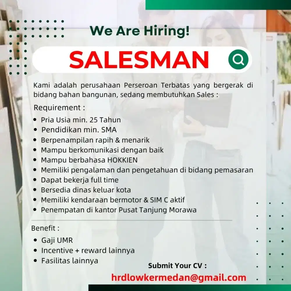 Salesman Bahan bangunan