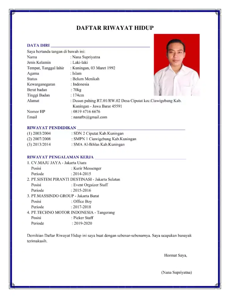 CARI PEKERJAAN OB , CS , GUDANG , KURIR DLL