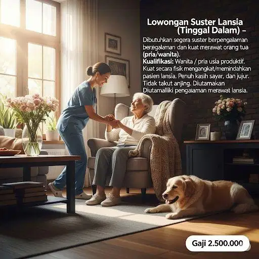 Lowongan suster lansia (tinggal di dalam)
