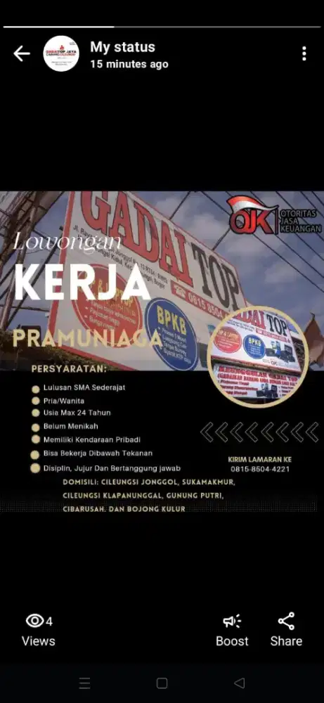 LOWONGAN PEKERJAAN GADAI TOP