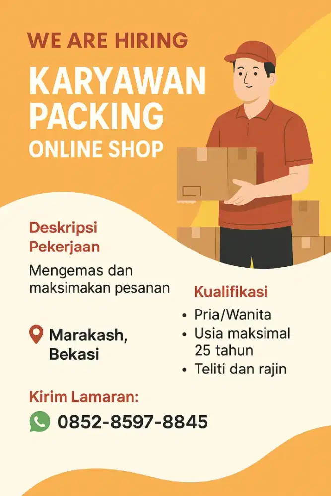 Karyawan packing online shop