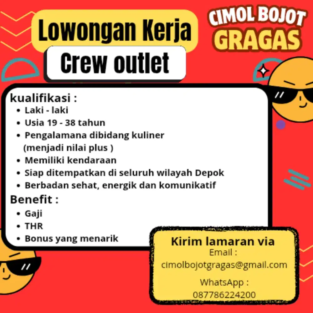 Lowongan kerja crew outlet