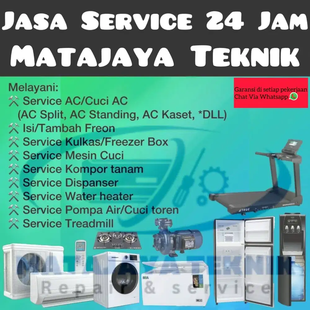 service ac bongkar pasang ac kompor tanam water heater kulkas mesin cc