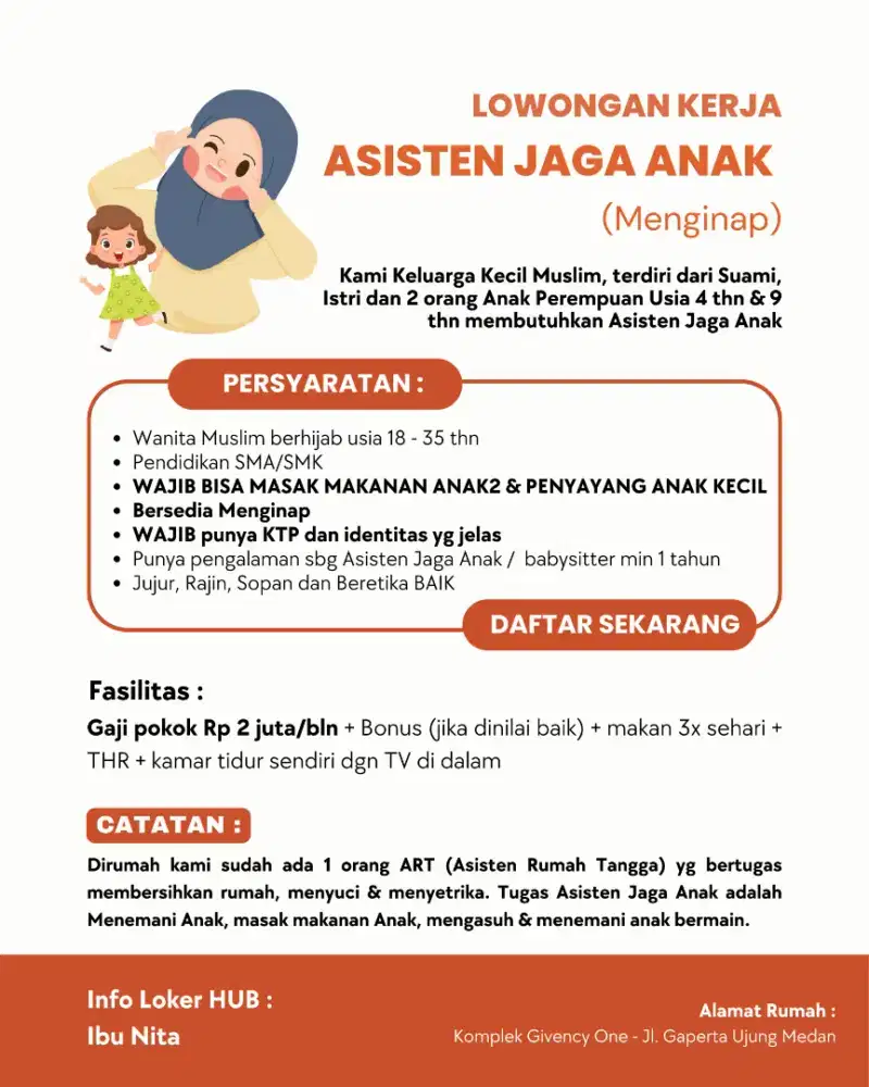 Asisten / Pembantu Jaga Anak