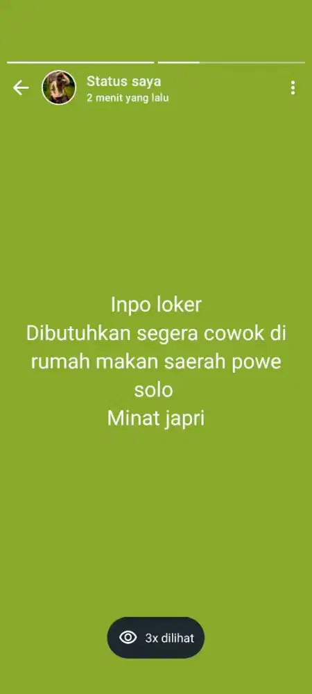 Dibutuhkan segera di rumah makan saerah powe