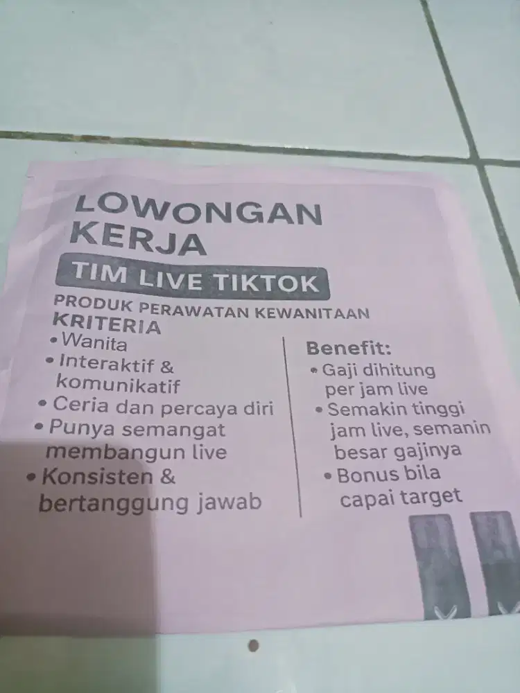 Di cari untuk live di tiktok