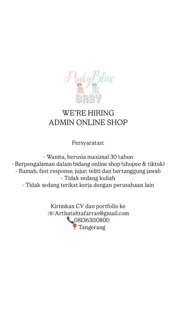 Dibutuhkan segera admin dan host live