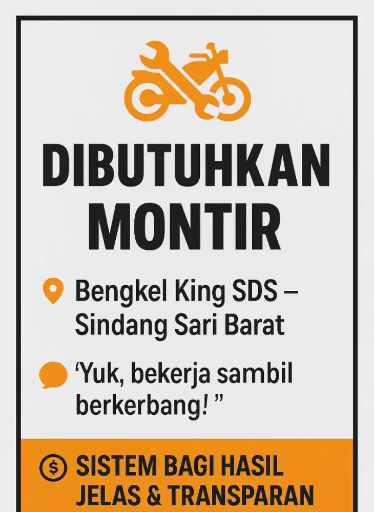 Lowongan Montir Motor – Cimahi Selatan